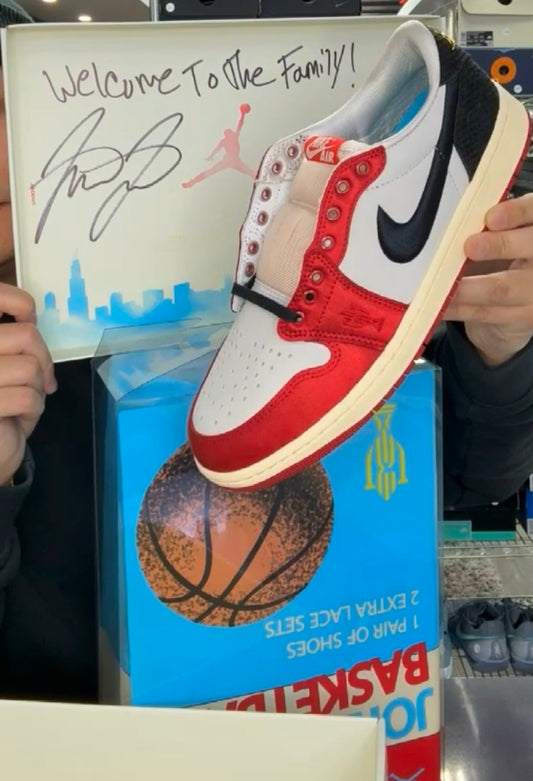 Jordan 1 Low Trophy Room Away w/ Marcus Jordan Auto and Script