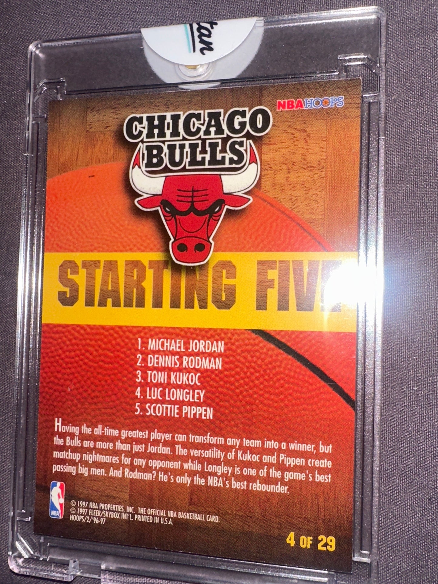Michael Jordan 1996 Hoops Starting Five