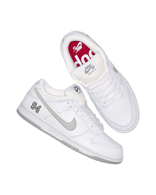 Nike SB Dunk Low Supreme 94 White Metallic Silver