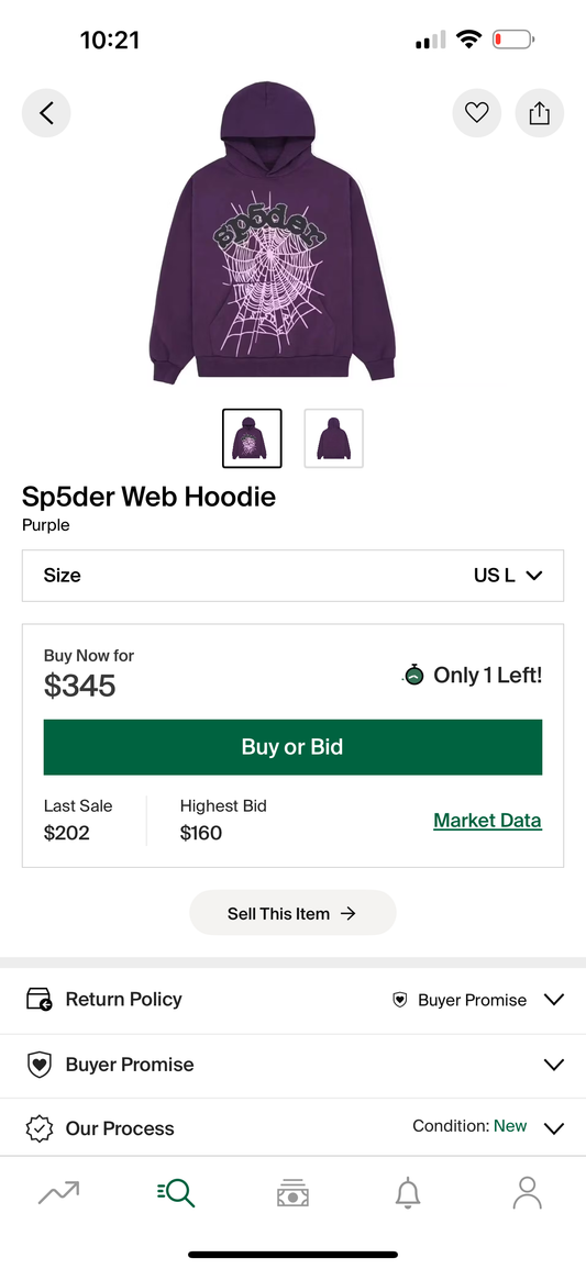 Sp5der Web Hoodie Purple
