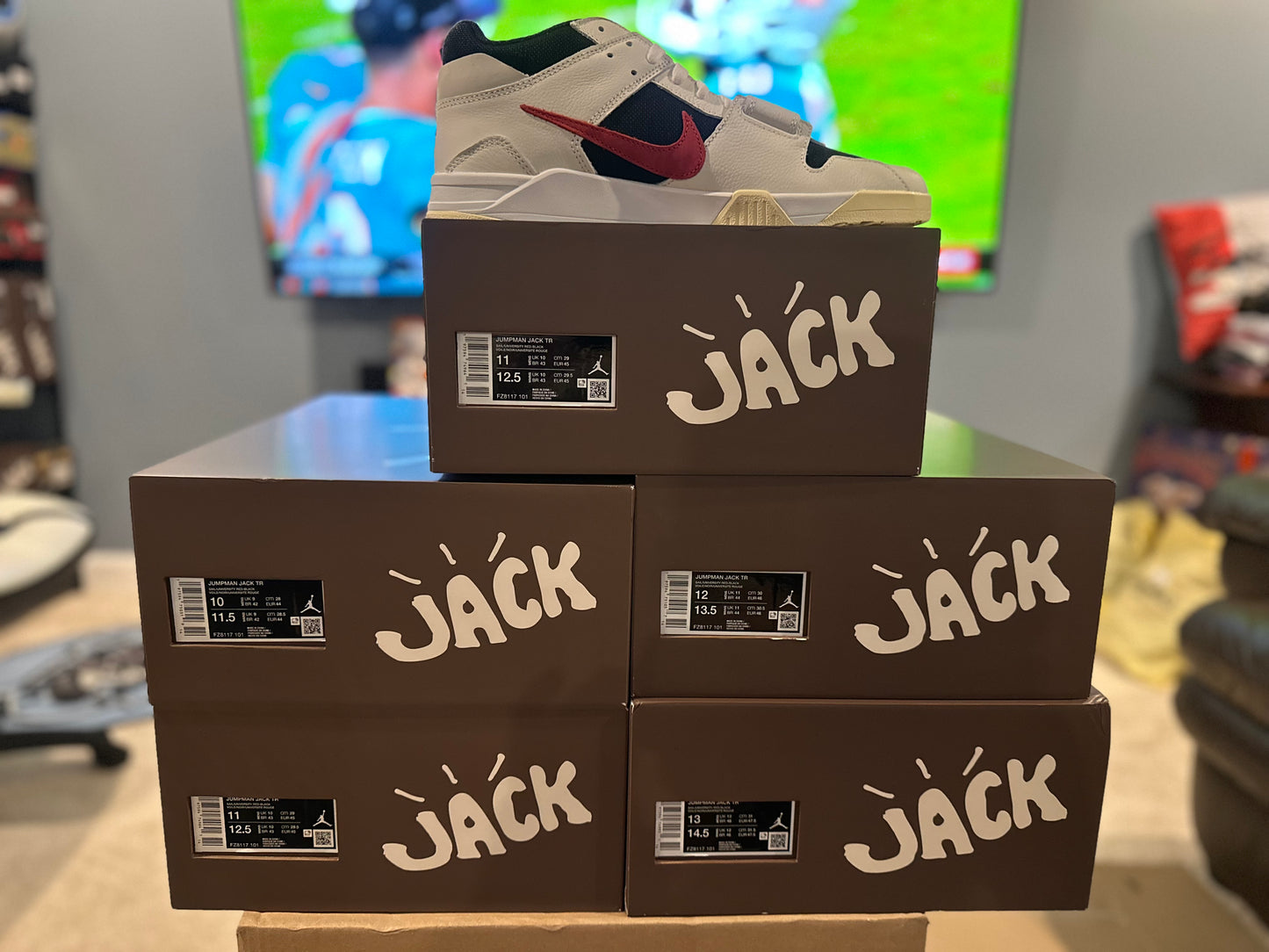 Size 10 - Travis Scott Jumpman Jack University Red