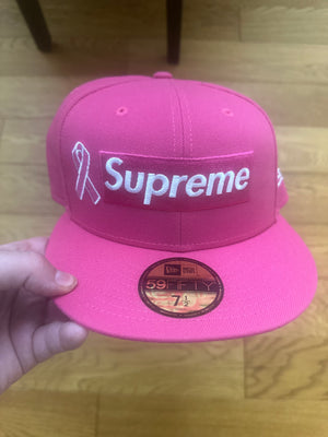 Size 7 1/2 Supreme New Era Pink Breast Cancer Awareness Fitted Hat