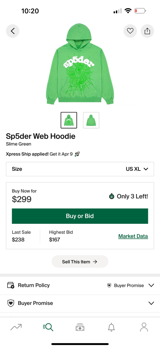 Sp5der Web Hoodie Slime Green