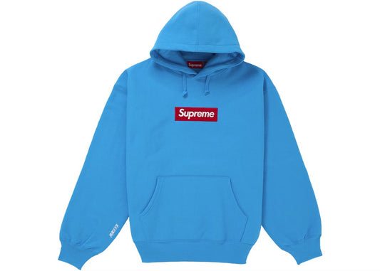 Supreme Box Logo Hoodie Cyan XL