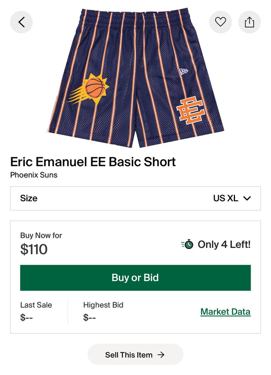 Eric Emanuel EE Phoenix Suns Shorts